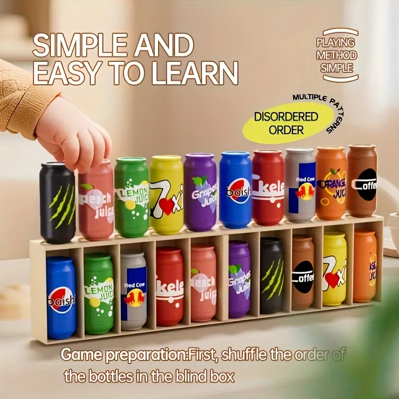 Guess Who Drink Bottle Matching Game Set, Memory Match Board Game, Family Gathering Fun Night, Parent-Child Interactive Learning Puzzle,MatchingGame,KidsLearningGame,DrinkPuzzle,Drink Memory Matching Game, Family Board Games, Drinking Board Games
