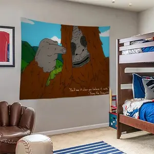 Sassy The Sasquatch Funny Meme Tapestry Wall Mural Prank Humor Wall Hanging Bedroom Bedhead Dorm Party House Backdrop Decoration