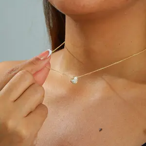 Lexody Cross Heart CZ Pendant Necklace 14K Gold Plated Cubic Zirconia Adjustable 42cm + 5cm Faith & Love Inspired Everyday Glam Best Gifts