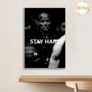 1pc Waterproof Canvas Wall Art "Stay Hard" Motivational Print - 2D Paint Texture Inspirational Poster Suitable for Home, Office, Cafe, Bedroom, Kitchen Decor - Ideal Gift