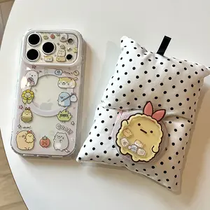 Funny Cute Cartoon Animal Magnetic Phone Case For iPhone 17 Pro 16 15 14 Pro Max Cover with Magsafe Stand Holder Kawaii Cases
