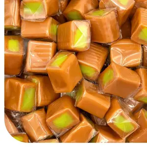 Caramel Cubes Candy - 2 Pound Pack (150 Count) - Green Apple Filling - Individually Wrapped