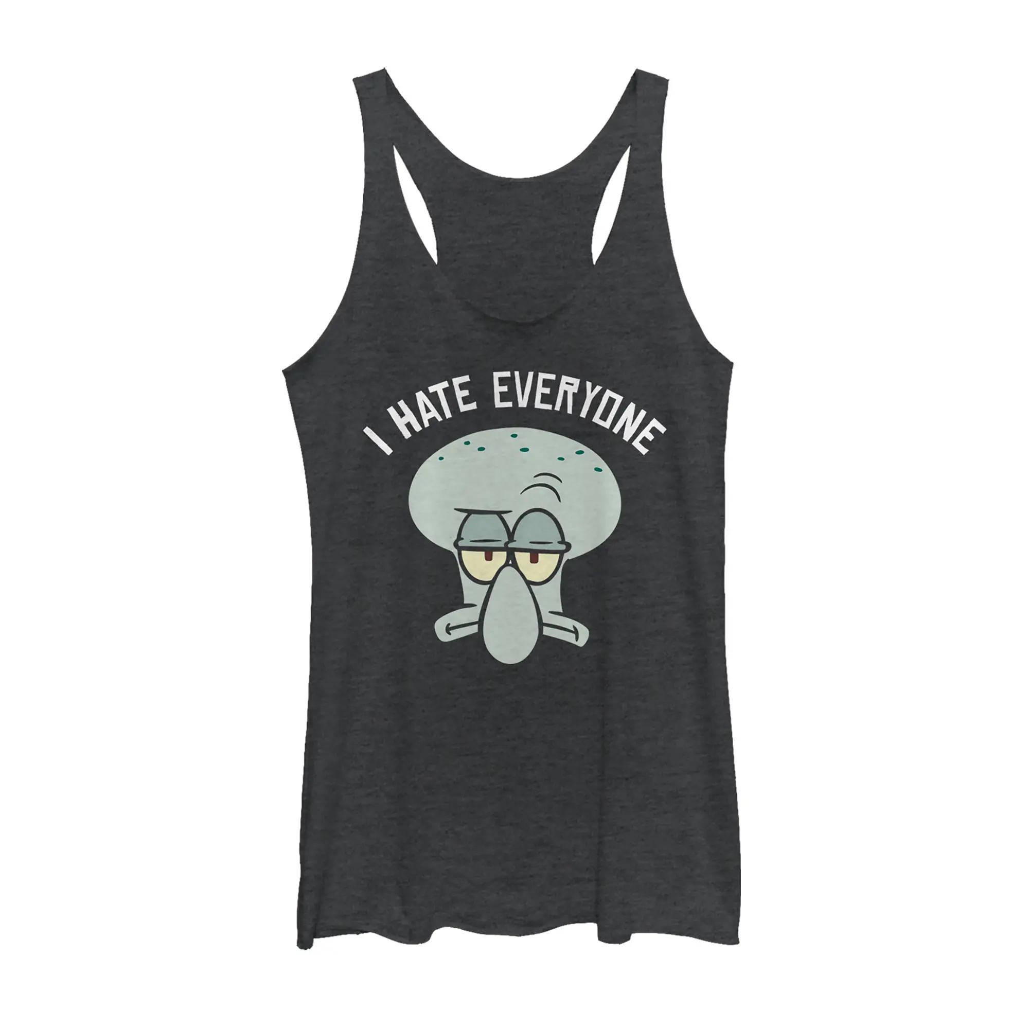 Women's SpongeBob SquarePants Squidward Hates Everyone Racerback Tank Top