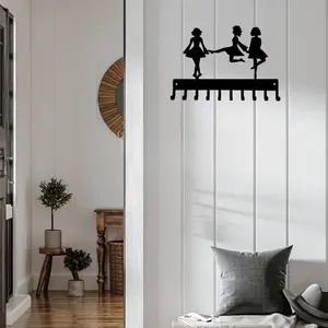Irish Dance Medal Display Rack, Wall Mounted Medal Storage Rack with 10 Hooks, Home Decor for Living Room Bedroom, Room Decor, Shelves