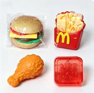 4 PCS Fast Food Squishy Toys - TPR Stress Relief Sensory Fidget Set