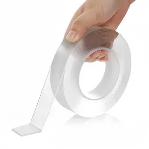 Nano Double Sided Adhesive Tape, 9.85FT Heavy-Duty Clear Mounting Tape with Strong Adhesion, Removable, Washable, Weatherproof, Tool-Free for Home & Car Use on Wall, Glass, Metal