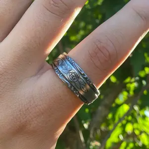 Handmade Floral Stainless Steel Spoon Ring