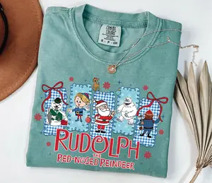 Comfort Colors Rudolph The Red Nosed Reindeer Shirt, Christmas T-Shirt, Christmas Holiday Shirt, Funny Christmas Tee