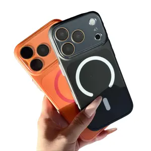 Magnetic Drop-Resistant Durable Shockproof Phone Case for iPhone17 Pro Max - Seconds Change Series, Smartphone Cover/Casing, Silver, Black & Orange Options