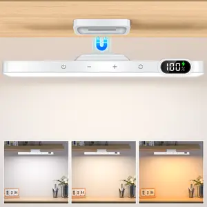 WILLED 5W Dimmable Mirror Lights Touch Control 5 Brightness Levels 3 Color Temps 2500mAh USB Rechargeable Under Cabinet LED with Remote Dimmable Magnetic Stick-On Lighting for Mirror Kitchen Bedroom Cabinet LED Lights Perfect for Home Gift
