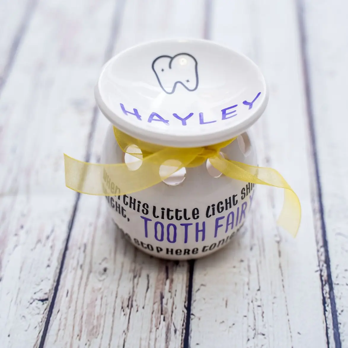 Personalized Tooth Fairy Light- Candle Holder