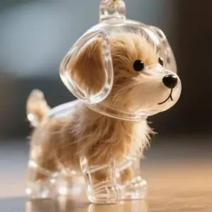 Cute puppy hair storage box, transparent animal hair ball capsule, pet hair collector, commemorative pendant decoration, dust-proof display box, cat and dog hair loss collection.