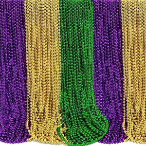 100 count Mardi Gras Beads Bulk Carnival Accessories for Party Favors Decorations Festival Parades