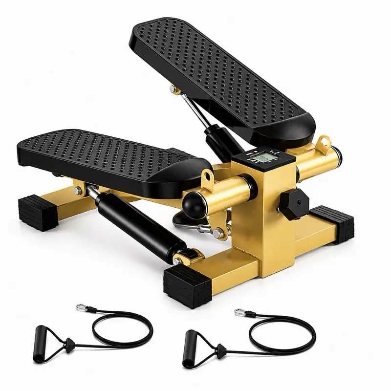 Mini Stepper Exercise Machine - Home Cardio Equipment with Resistance Bands, Full Body Workout
