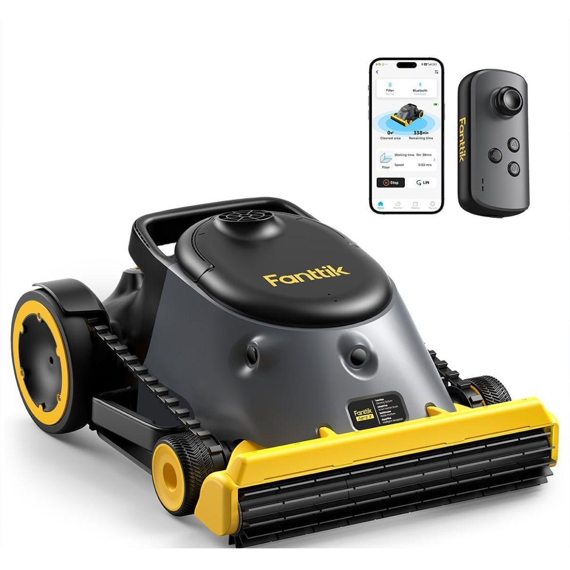 Fanttik Aero X Cordless Robotic Pool Vacuum Cleaner (Floor Pool Cleaning System), 4X Efficiency, 6H Runtime, Horizontal Waterline & Wall Cleaning, 5382 Sq.Ft Coverage, App & Remote Control, Mother’s Day Gift, Pool Vacuums