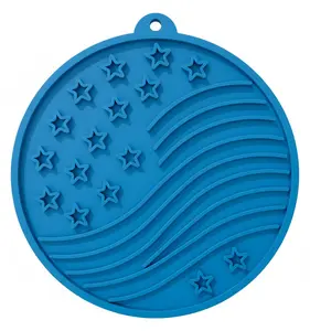 USA-K9 Stars and Stripes Design eMat - Enrichment Lick Mat For Dogs and Cats - with Suction Cups | USA Made