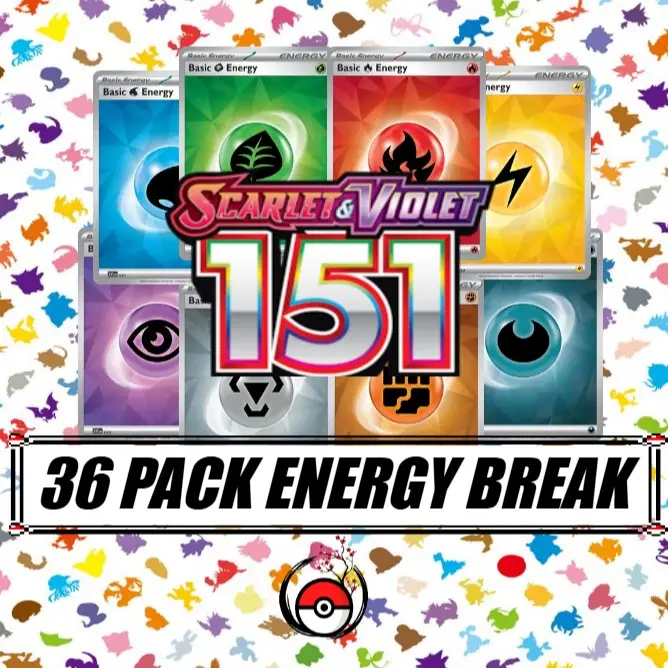 LIVE Energy Break 151 - 36 Pokémon Booster Packs - 8 Spots