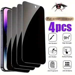 Eight-piece set: Includes 4 privacy screen protectors + 4 lens protectors, compatible with iPhone 16/15/14/13/12/11 Pro Max Plus, featuring anti-spy protection, full coverage, and scratch-resistant durability.