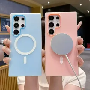 Phone Case For Samsung For Galaxy S26 S25 S24 S23 S22 Ultra Plus Fe Edge + 4G 5G New Jelly And PC 2-in-1 Candy-colored Translucent Anti-fall Mobile Phone Case Can Be Split Into Two For Use, Featuring Magnetic Wireless Charging