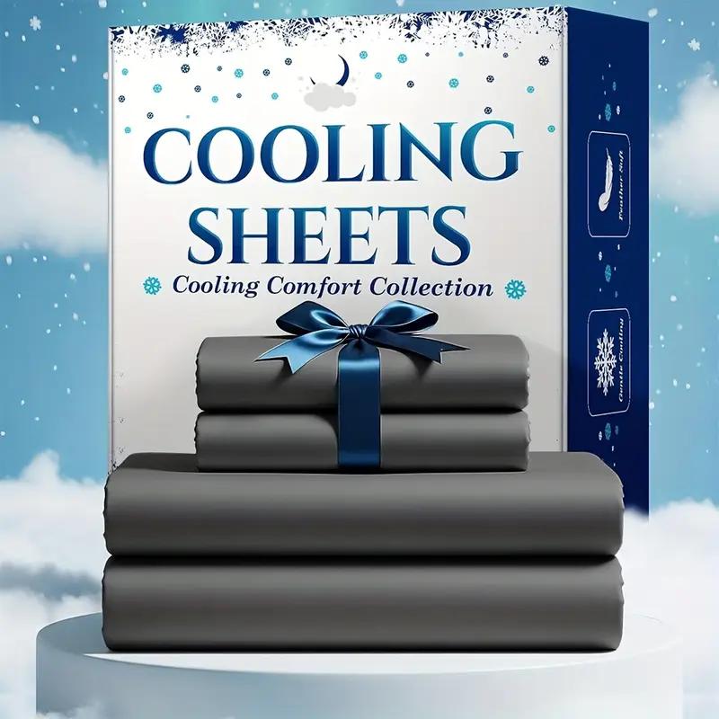 Cooling Sheets - Extra Deep Pocket Bed Sheet Set - Twin Full Queen King Sizes - Breathable Cooling Fabric - Hotel Soft Wrinkle Free - 4 Piece Complete Set - Secure Fit - Durable Easy Care