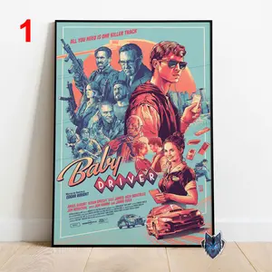Baby Driver Poster, Ansel Elgort Wall Art, Rolled Canvas Print, Movie Poster Gift