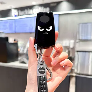 for Toyota Key Fob Cover, Soft TPU Protective Case with Leather Keychain Compatible with Highlander Camry Corolla RAV4 C-HR Yaris Fortuner Smart Key