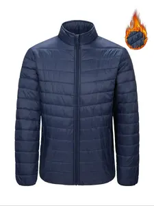 Men's Fashion Solid Color Sports Casual Jacket, Fitted Stand Collar Windproof Long Sleeve Coat, Fall & Winter Outdoor Hiking Running