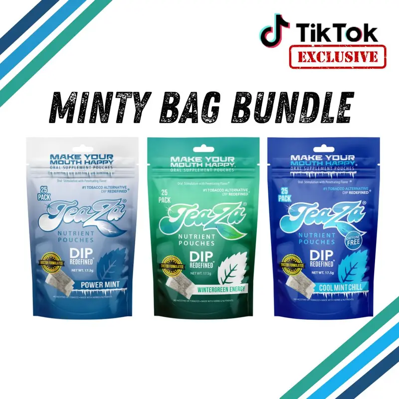 Minty Bag Bundle - TeaZa Energy Pouches with Herbal Tea and B Vitamins