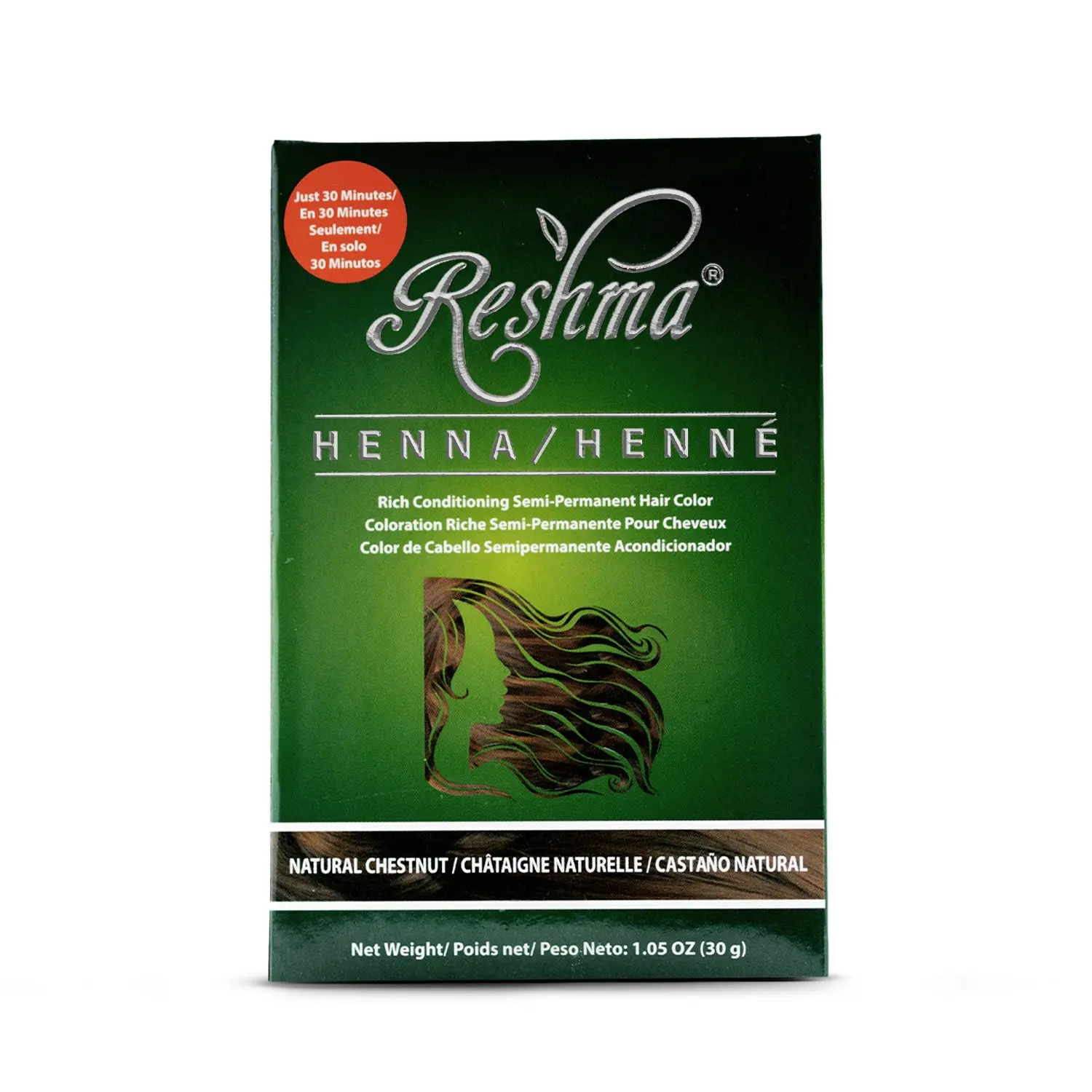 Reshma Beauty 30 Minute Henna Hair Color - Natural Chestnut- Semi-Permanent - Haircare