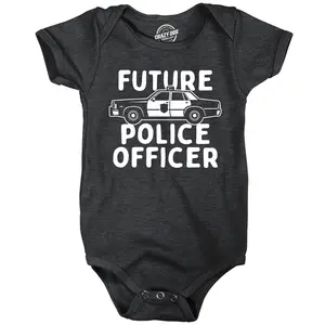 Future Police Officer Baby Bodysuit Funny Sarcastic Cop Graphic Novelty Jumper for Infants Funny Baby Onesies Funny Sarcastic Onesie Novelty Onesie Black -