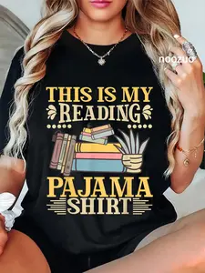 100% Cotton Book And Pajama This Is My Reading Pajama Bedtime Reading T-Shirt