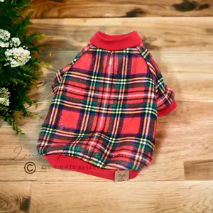 Sam Red Plaid Sweater with a Cool Twist, perfect for cold days
