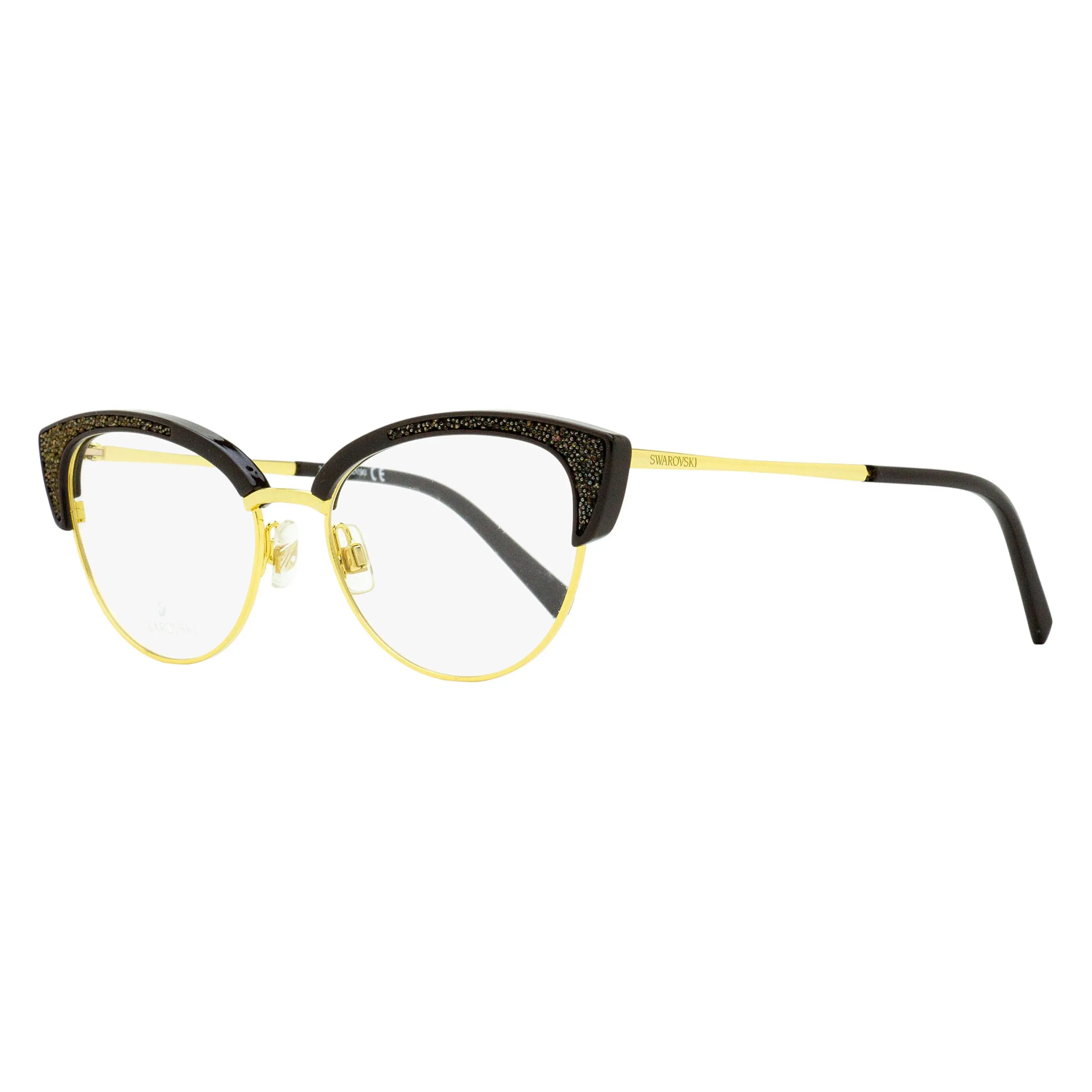 Swarovski Brow Line Eyeglasses SK5363 048 Deep Gold/Dark Brown 53mm
