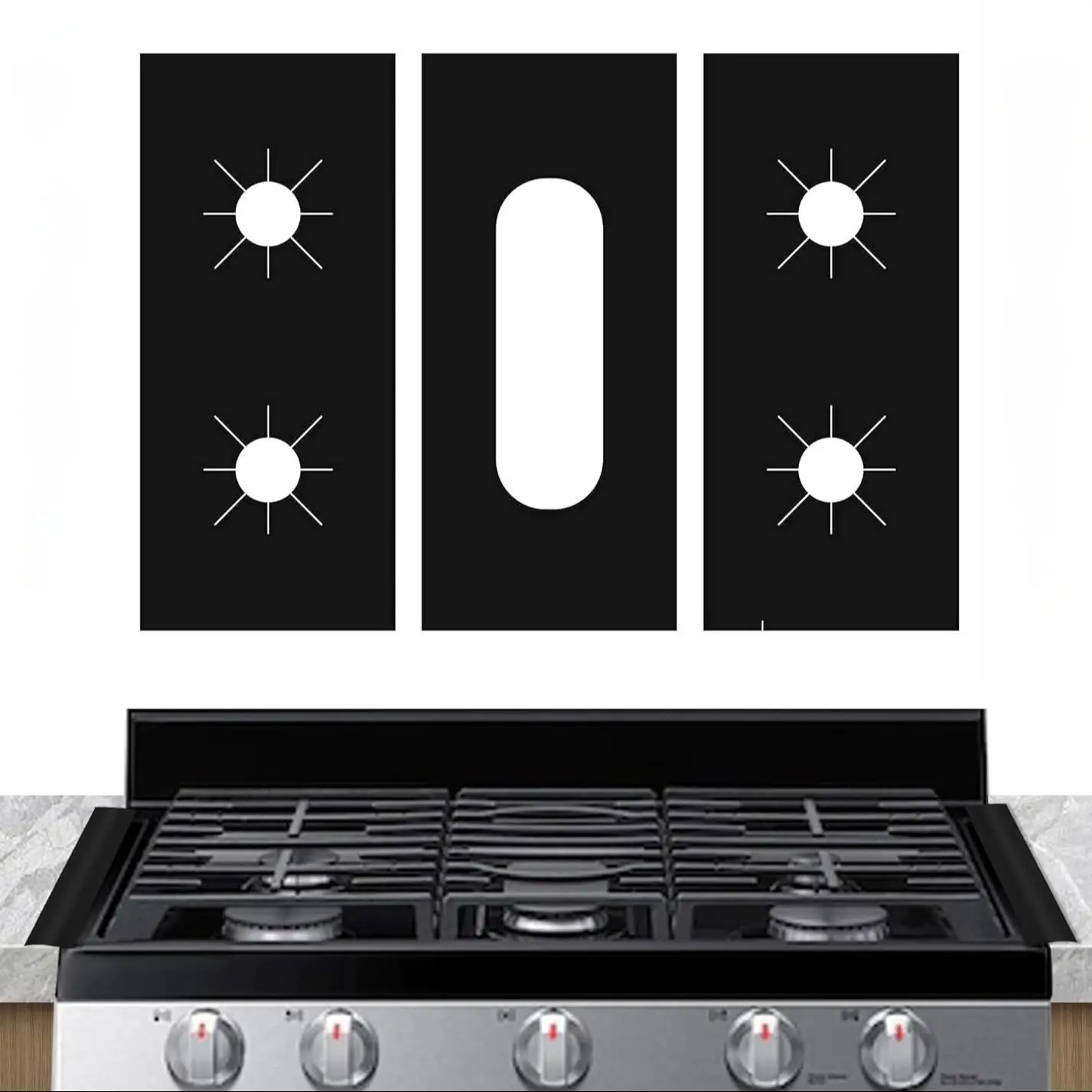 Stove Cover, 3 Counts/set Reusable Non-stick Washable Stove Guard, Heat Resistant Protector for Gas Stove Top, Kitchen Appliance Parts