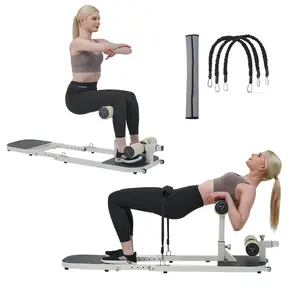 Sissy Squat Machine Home&Hip Thrust Machine for High Resistance Glute Training Adjustable with Bonus Resistance Bands 135lb Workout Equipment for Home Max Load 350LBS