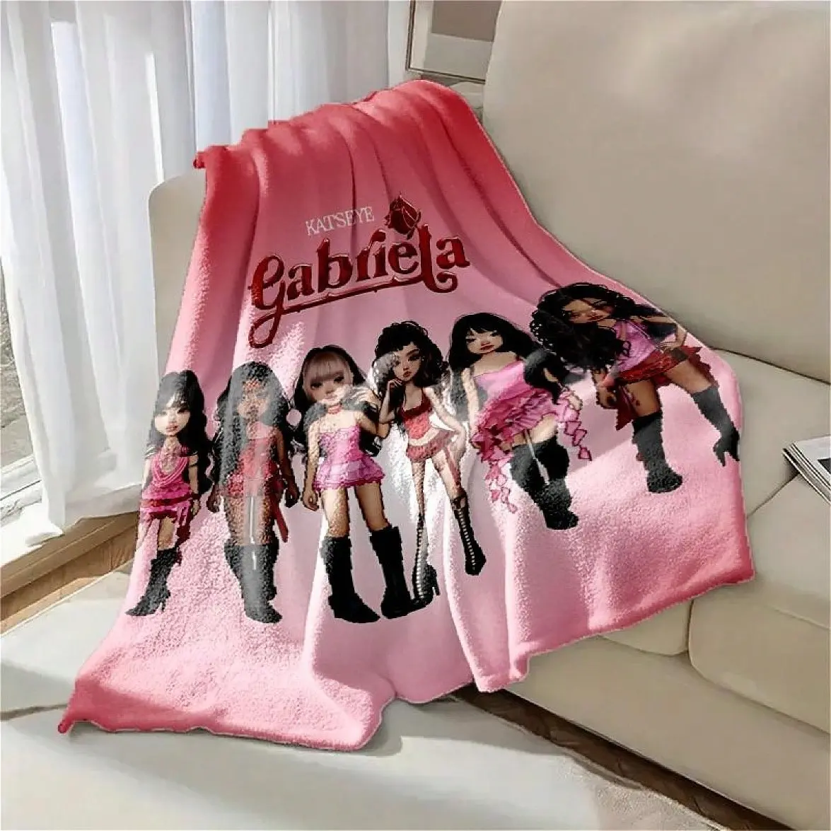 1pc Katseye Idol Combination Gabriela Theme Blanket, Idol Image