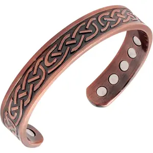 Heavyweight Large Copper Celtic  Cuff Bracelet for Men, with 10