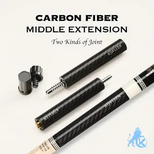 Konllen Carbon Fiber Pool Cue Extension, Adjustable with Three Bumpers, Fits Various Cues, Durable Billiards Accessory