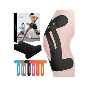 10 pre-cut athletic kinesiology tape strips, specifically designed for the knee | Enhanced knee support and stability, athletic knee tape – elastic, breathable, hypoallergenic, latex-free tape