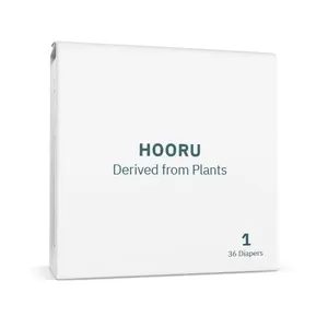 Super-Absorbent Sample Diaper Pack by HOORU - Hypoallergenic, Total Chlorine Free, High Absorption 44 oz, Biodegradable Plant-Based Baby Diaper
