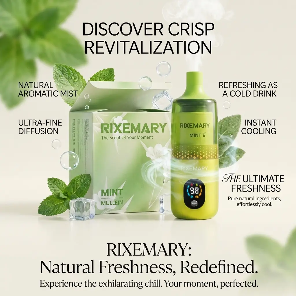 Dual-mode essential oil diffuser, refreshing air with mint scent, suitable for late-night study, outdoor use, and car use