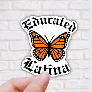 Educated latina water resistant sticker