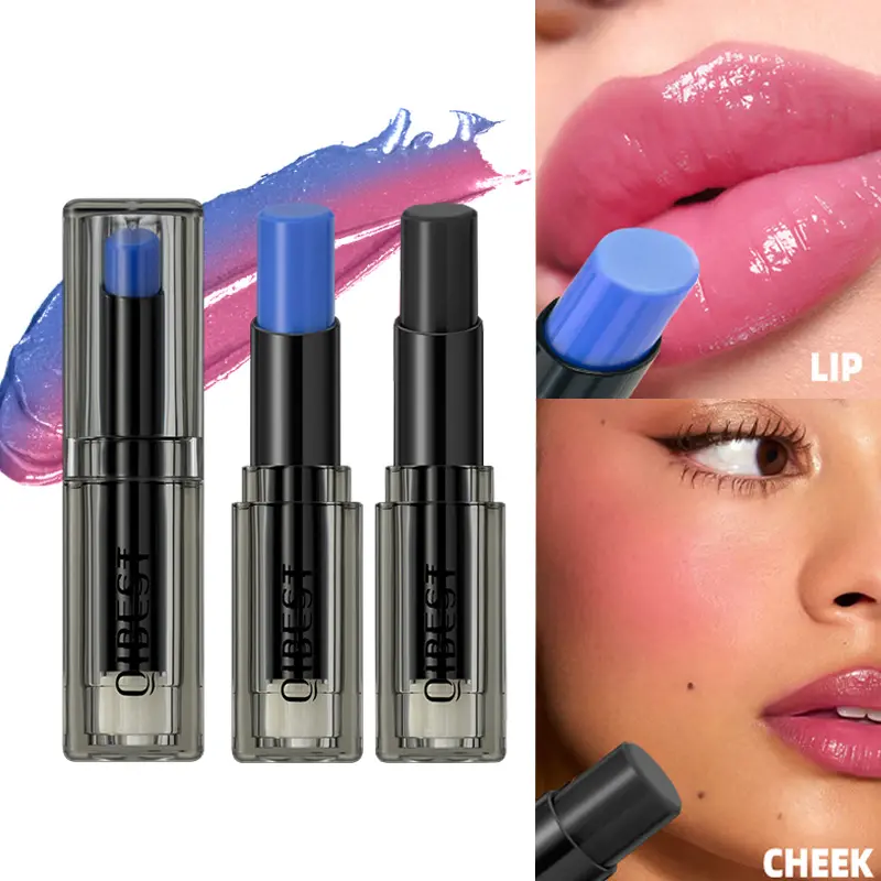 Touch Activated Personal Lip Color Balm Set of 2, Thousands Colors for Different People by PH Sensing, Hydrating Lip Balm Lip Moisturizer Dual Use for Lipstick and Blush to Nourish Lips, Hydrating Lip Care