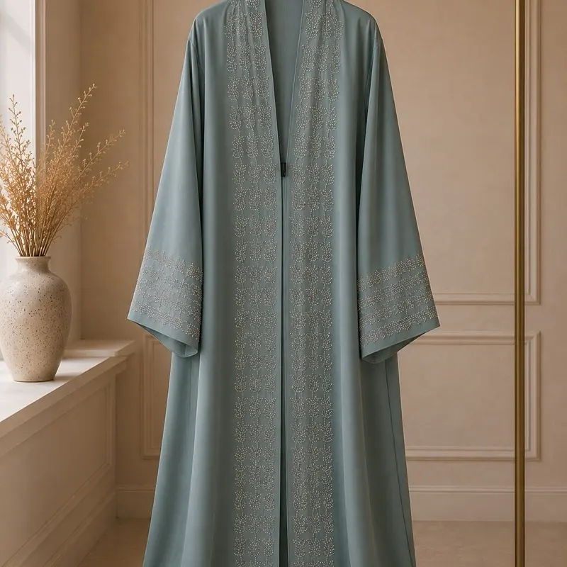 Dubai Imported Abaya – Multicolor Beadwork Kaftan Dress, Modest Luxury Apparel