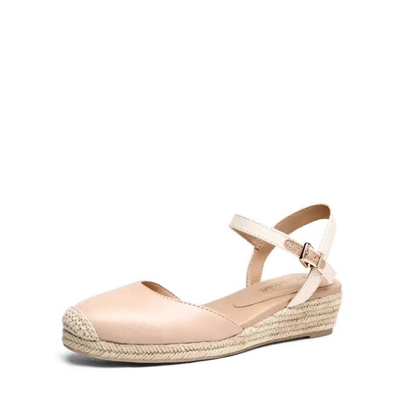 Dream Pairs Espadrille Wedge Sandals for Women, Casual Woven Closed-Toe Footwear, Low Platform with Rubber Sole and Adjustable Ankle Strap, Espadrille Shoes, Comfortable Heels, Ankle Strap Hold, Stylish