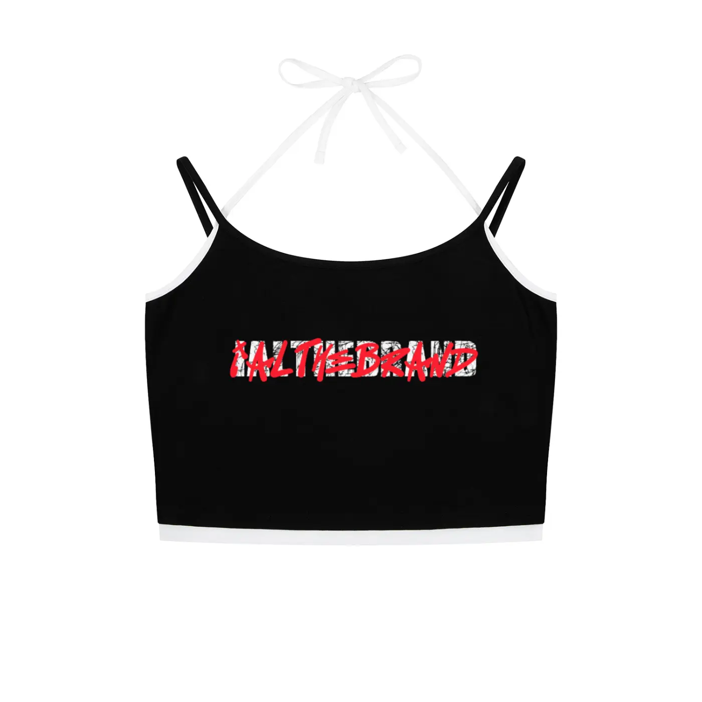 Contrast Binding Halter Tank Top