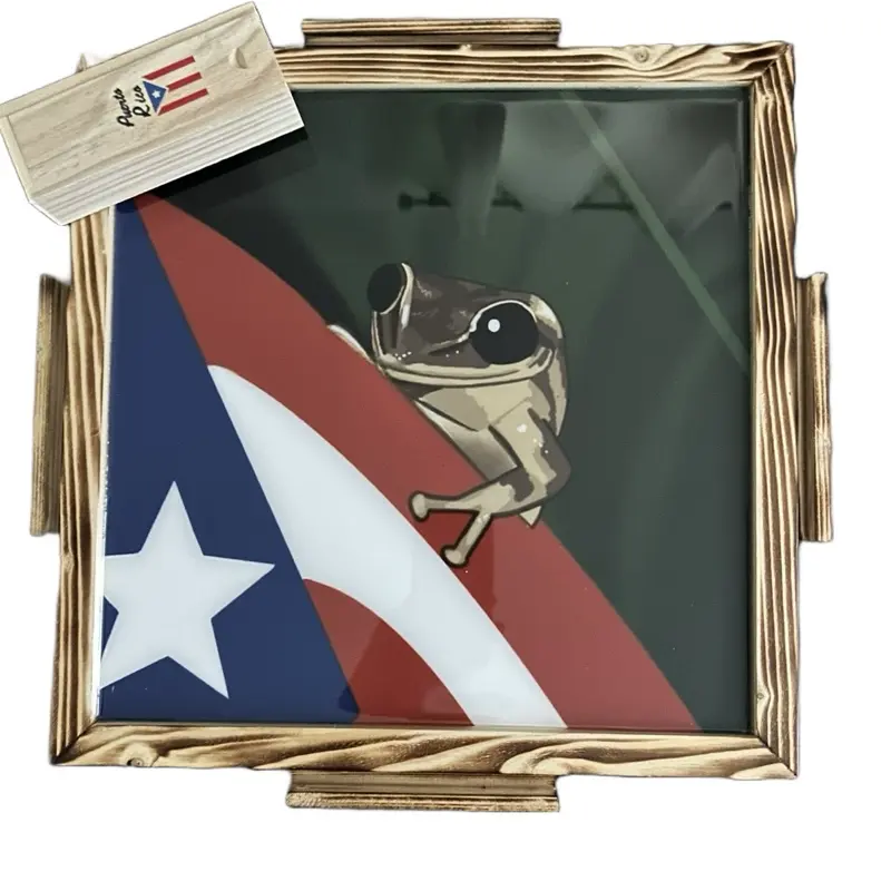 Mini Domino Board with Mini Dominoes included. “Coqui de Puerto Rico” Portable Travel Game Set
