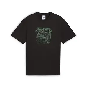 PUMA Mens X Teenage Mutant Ninja Turtles Graphic Crew Neck Short Sleeve Casual Tops Casual - Black