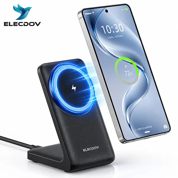 25W MagSafe Wireless Charger & Qi2-Certified Fast Charging Stand – Compatible with iPhone 18/17/16/15/14/13/12/11/XR/Pro/Pro Max series, Samsung, and other wireless-charging Android devices; features a 360° rotating base, portable design ideal for travel