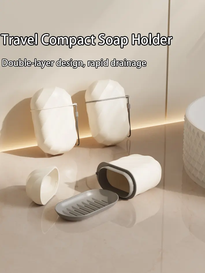 2-Pcs – Leak-Proof Soap Cases with Lids & Drainage Trays | Shatterproof Travel Soap Holders | Portable Travel Toiletries | Ideal for Camping, Gym, Bathroom, and More